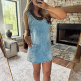 Light Wash Backroad Barbie Mini Dress