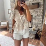 Khaki Wildflower Whim Top