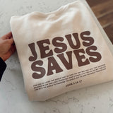 Jesus Saves Oatmeal Crewneck