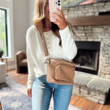 The Crosby Tan Traveler Crossbody Purse