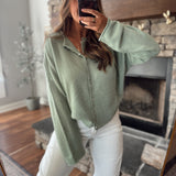 Matcha Button Fun Knit Cardigan