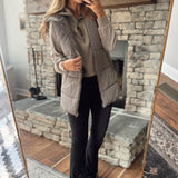 Gun Metal Hooded Puffer Vest