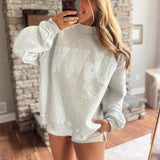 Blue Stripe WWJD Mock Neck Sweatshirt