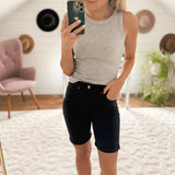 Judy Blue Navy HW Tummy Control Bermuda Shorts