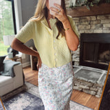 Butter Maple Cable Knit Short Sleeve Cardi