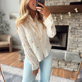 Ivory Earthflower Button Down Top
