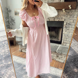 Pink Gingham Keen Midi Dress