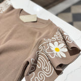 Taupe Flutter Daisy Knit Top