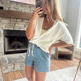 Light Rodeo Blues Denim Drawstring Shorts