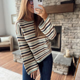 Navy & Brown Drea Sweater