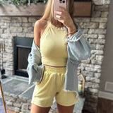 Pale Yellow Kellie Mineral Wash Relaxed Short