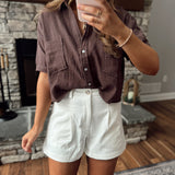 Perfect Off White Pleated Shorts with Pockets