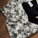 Iris Ivory Multi Floral Printed Button Up Vest