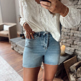 Judy Blue Light HR Foldover Jean Shorts