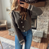 Chocolate Two Tone Cardigan