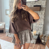 Chocolate Harvest Kiss Mini Skort