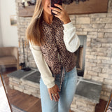 Leopard Quilt Front Tie Vest