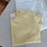 Lemon Mini Waffle Knit Top