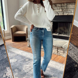 Risen Medium Tummy Control HR Crop Straight Jeans