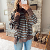 Brown & Dusty Blue Breely Sweatshirt