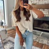 Light Khaki Cedarvale Knit Top