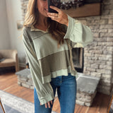 Stevie Olive Color Block Long Sleeve