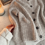 Shell Brushed Button Up Cardigan