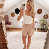 Camel Striped Shorts