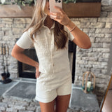 Crochet Spells Lace Trim Natural Top