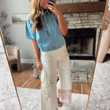 Ivory Cozy Collage Pants