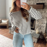 Chocolate & Blue Striped Sweater