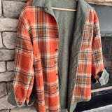 Rust & Olive Switchback Shacket