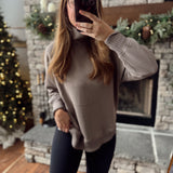 Mocha Goldie Scuba Mock Neck Pullover