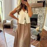Mocha Meet Me in Milan Midi Skirt