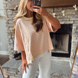 Light Pink Offbeat Stripe Top
