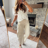 Oat Milk Utility Barrel Pants