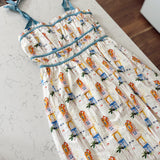 Guilia Printed Ribbon Straps Maxi