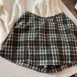 Olive Plaid Crispin Mini Skirt