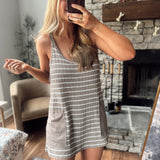 Silken Taupe Seaside Sweetie Mini Dress