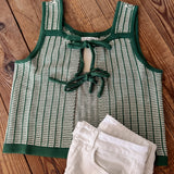 Green Striped Adley Knit Vest