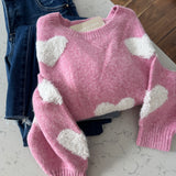 Candy Pink Lovely Heart Sweater