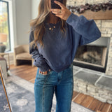 Dusty Indigo Naomi Soft Ribbed Sweatshirt