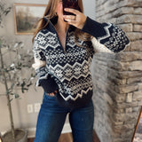 Navy Timeless Half Zip Up Sweater