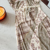 Olive Stitched Together Midi Dress