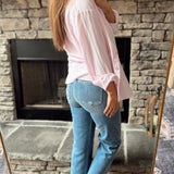 Risen Medium HR Cropped Straight Frayed Hem Denim