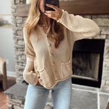 Taupe Essential Open Cardigan