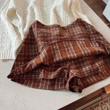 Chocolate Plaid Crispin Mini Skirt