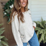 Oatmeal Threaded Botanica Sweater