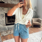 Light Rodeo Blues Denim Drawstring Shorts