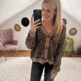 Mocha Black Leopard Print Cardigan IN STORE